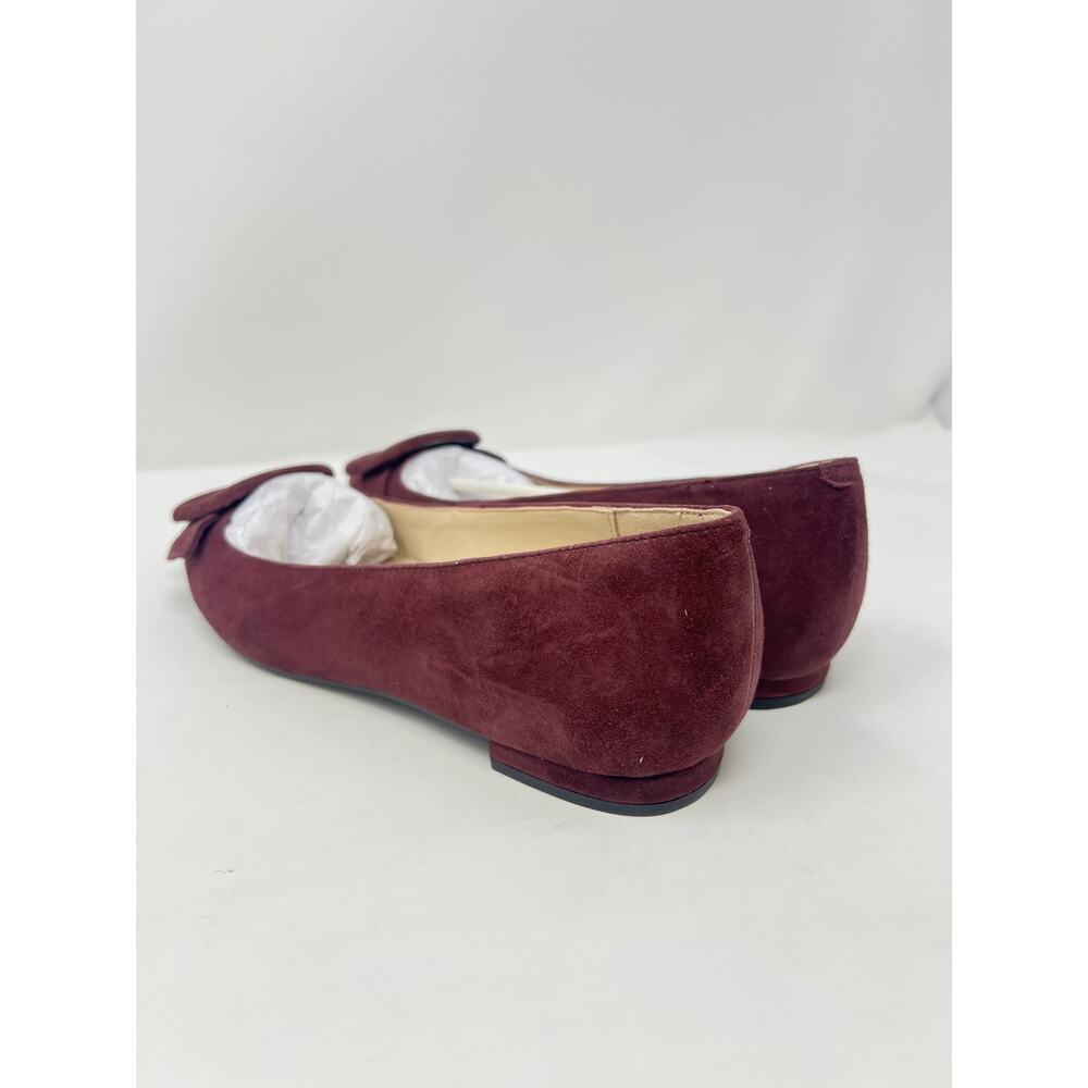 Nine West Women's 9.5M Jesike Burgundy Suede Buckle Flats - Picture 6 of 9